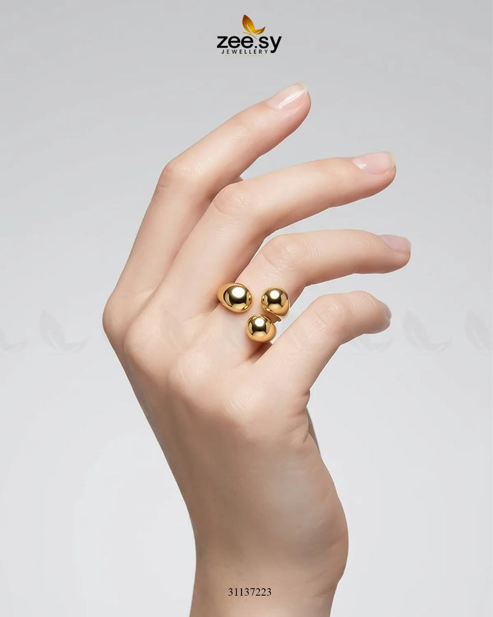 Gilded Molten Droplet Statement Ring Finger Ring - Zeesy Jewellery Pakistan | Premium Artificial & Imitation Jewellery