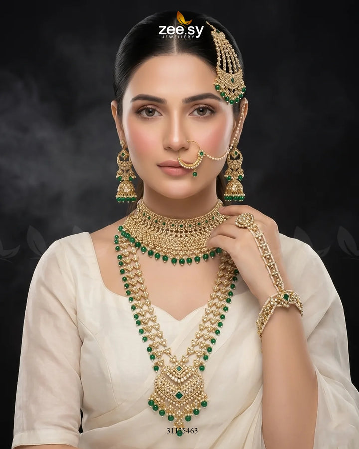 Gilded Scepter Crystal Bridal Set Bridal Set - Zeesy Jewellery Pakistan | Premium Artificial & Imitation Jewellery