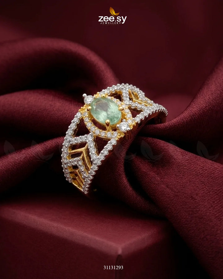Golden Majestic Oval Stone Ring