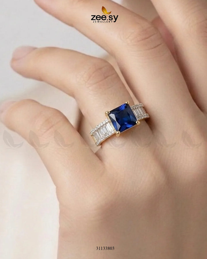 Golden Pretty Bold Stone Ring
