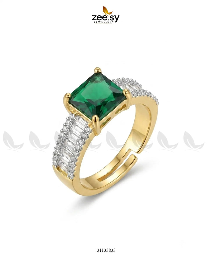 Golden Pretty Bold Stone Ring