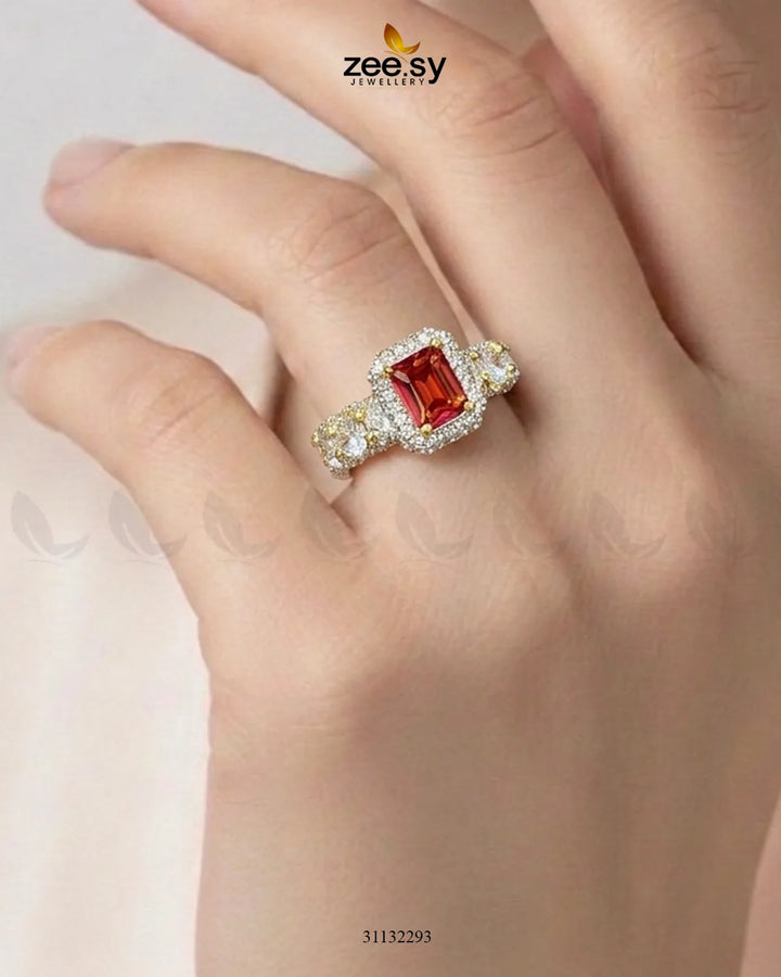Golden Vintage Bold Stone Ring Finger Ring - Zeesy Jewellery Pakistan | Premium Artificial & Imitation Jewellery
