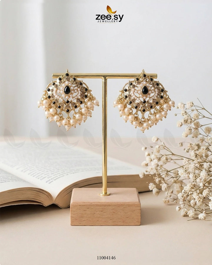 Hyderabadi Pearl Drop Earrings Earrings - Zeesy Jewellery Pakistan | Premium Artificial & Imitation Jewellery