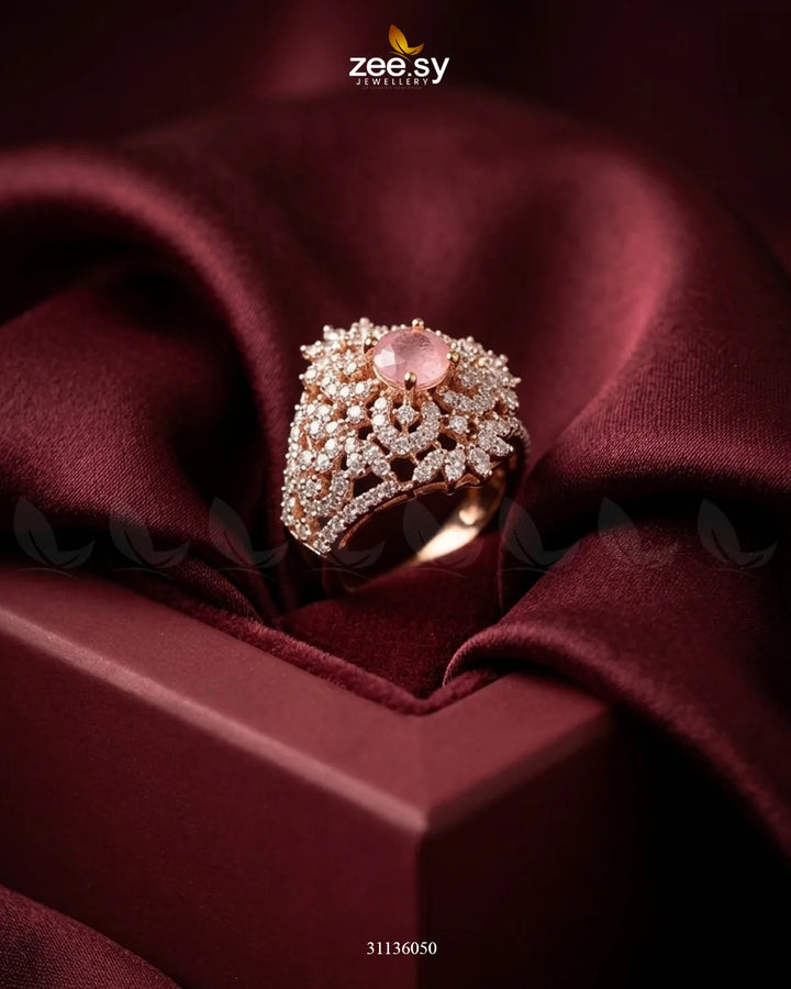 Imperial Floral Cluster Ring Finger Ring - Zeesy Jewellery Pakistan | Premium Artificial & Imitation Jewellery