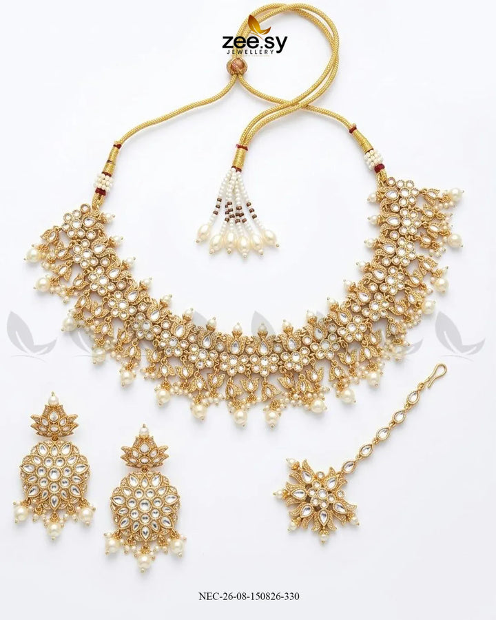 Jade Blossom Drop Necklace Set