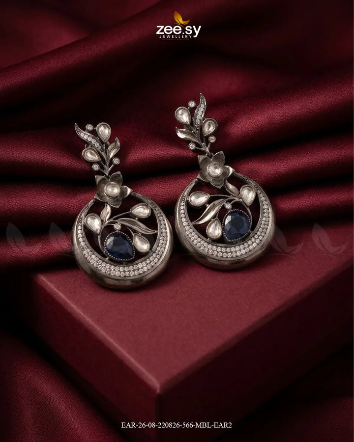 Jade Circular Floral Statement Earrings