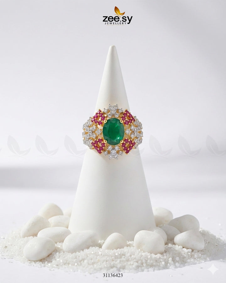 Klyra Gemstone Bold Stone Ring Finger Ring - Zeesy Jewellery Pakistan | Premium Artificial & Imitation Jewellery
