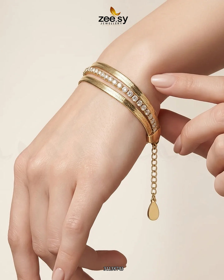 Lumina Triple Strand Bracelet Bracelet - Zeesy Jewellery Pakistan | Premium Artificial & Imitation Jewellery