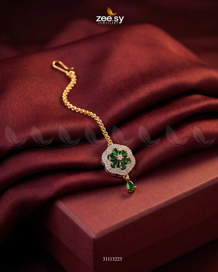 Lunea Bindiya Golden Green bindiya - Zeesy Jewellery Pakistan | Premium Artificial & Imitation Jewellery