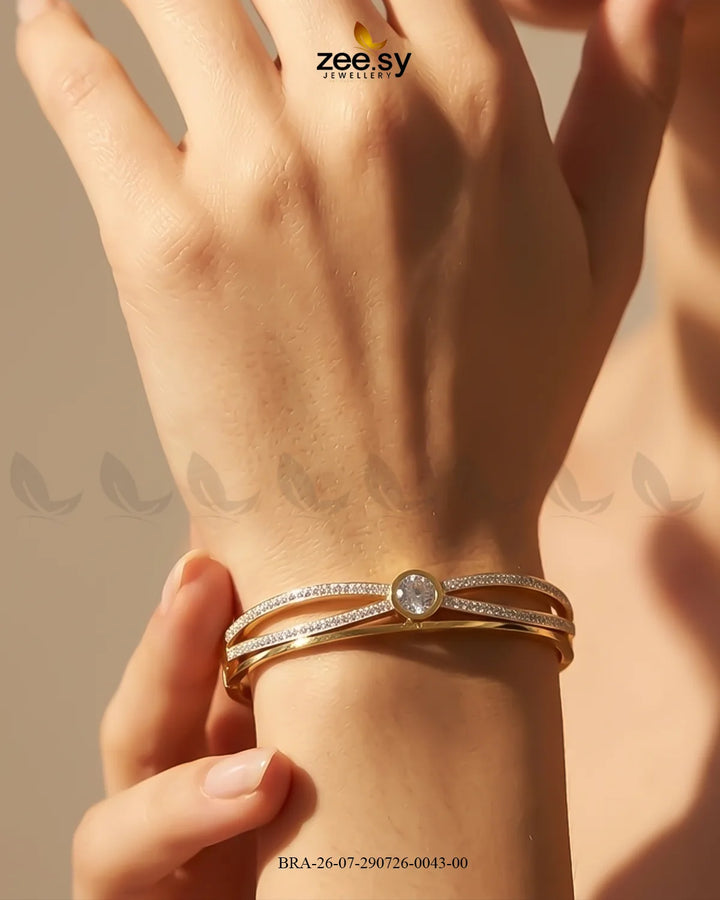 Luxe Infinity Paved Cuff Bracelet Bracelet - Zeesy Jewellery Pakistan | Premium Artificial & Imitation Jewellery