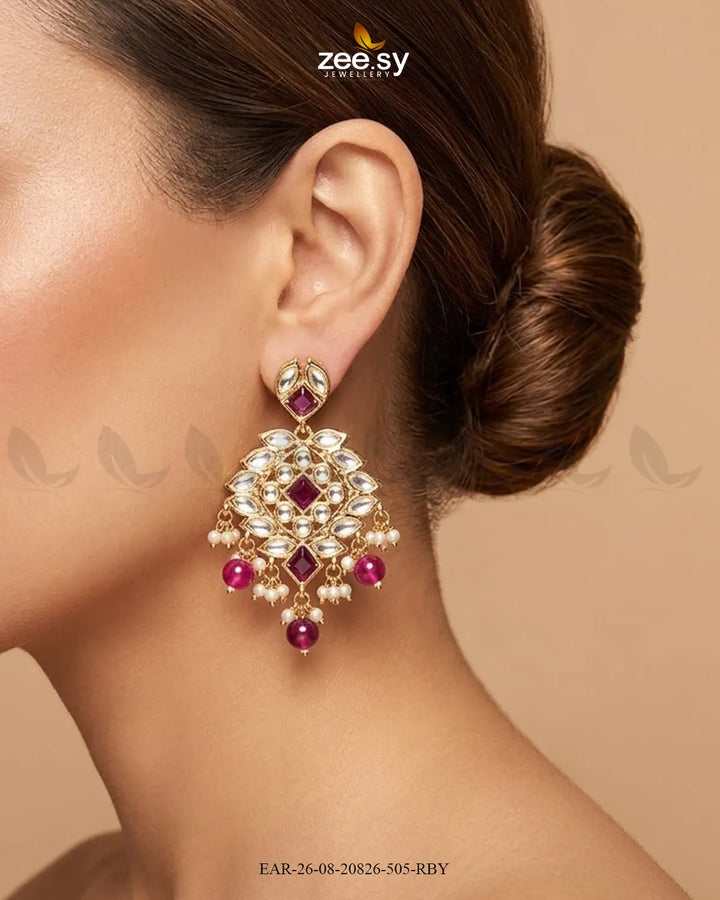 Luxe Ornate Geometric Bridal Earrings