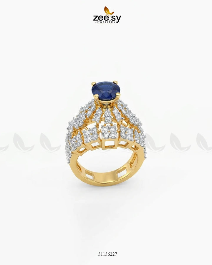 Luxurious Diamond Cluster Ring Finger Ring - Zeesy Jewellery Pakistan | Premium Artificial & Imitation Jewellery