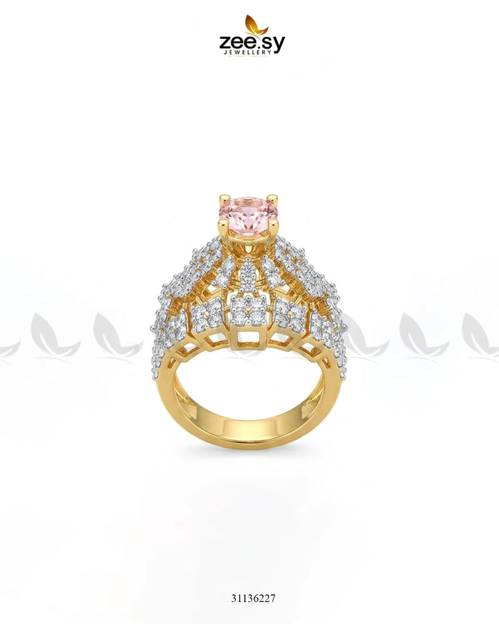 Luxurious Diamond Cluster Ring Finger Ring - Zeesy Jewellery Pakistan | Premium Artificial & Imitation Jewellery