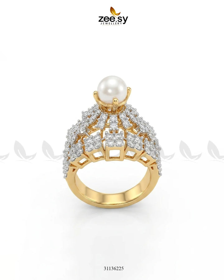 Luxurious Diamond Cluster Ring Finger Ring - Zeesy Jewellery Pakistan | Premium Artificial & Imitation Jewellery