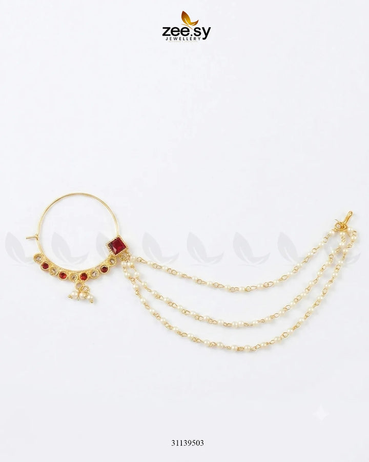 Magnolia Pearl Traditional Nose Ring Nose ring - Zeesy Jewellery Pakistan | Premium Artificial & Imitation Jewellery