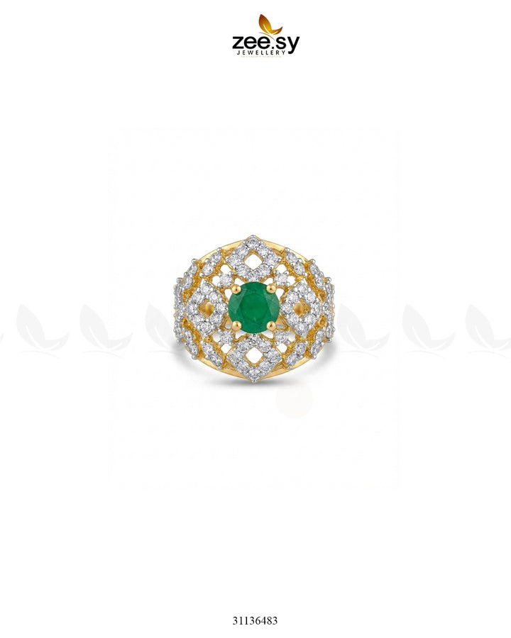 Majestic Geometric Gemstone Ring Finger Ring - Zeesy Jewellery Pakistan | Premium Artificial & Imitation Jewellery