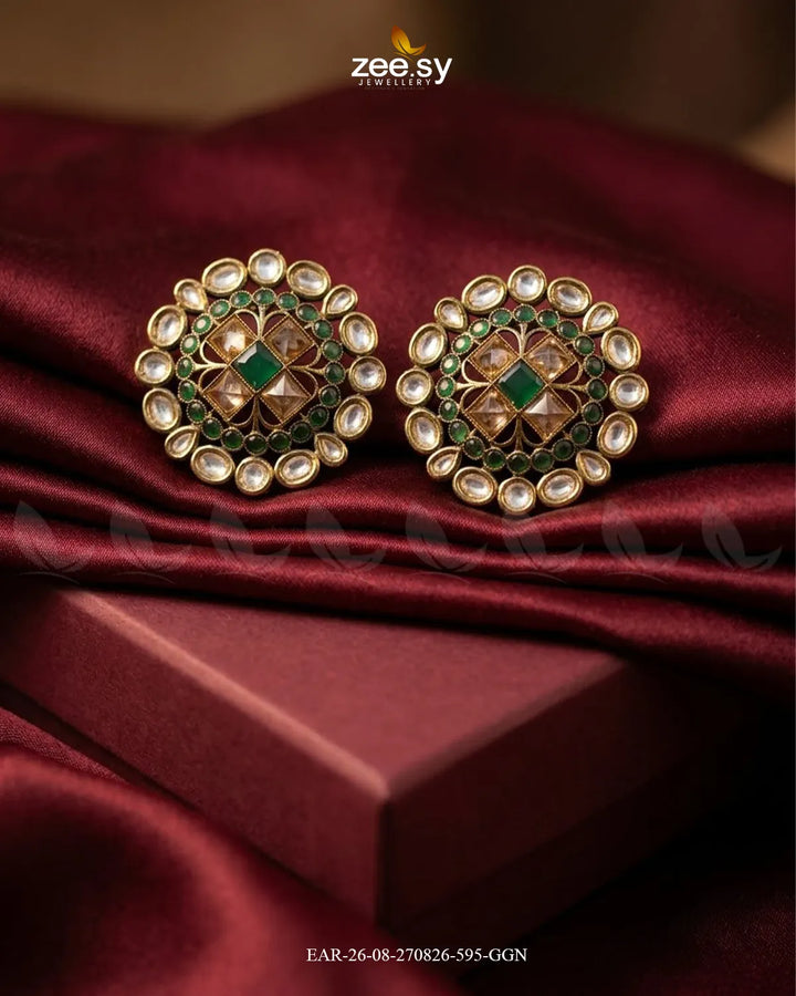 Meadow Statement Kundan Earrings