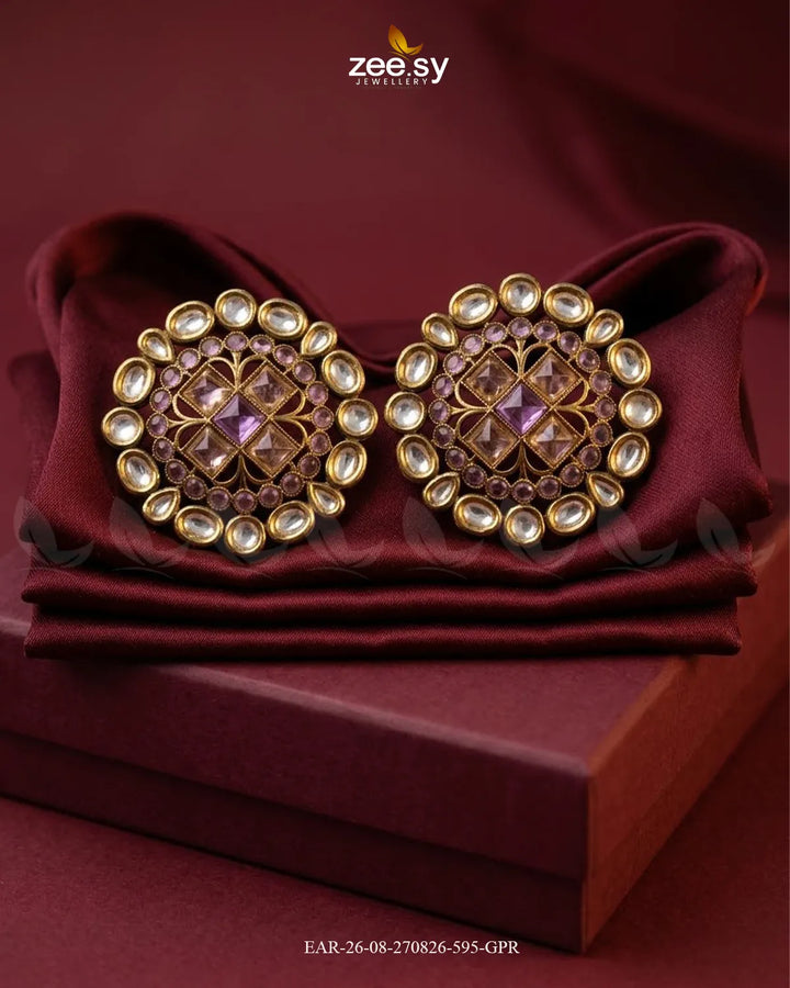 Meadow Statement Kundan Earrings