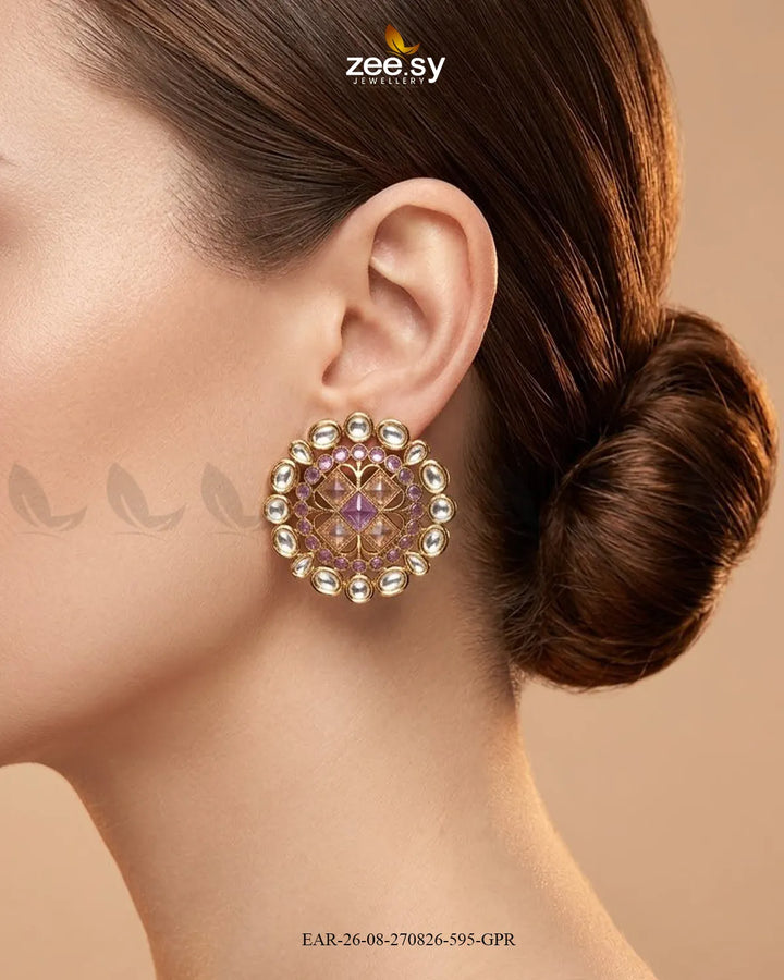 Meadow Statement Kundan Earrings