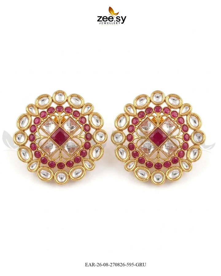 Meadow Statement Kundan Earrings
