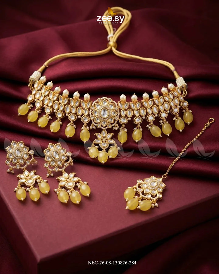 Modernist Sawtooth Pave Necklace Set