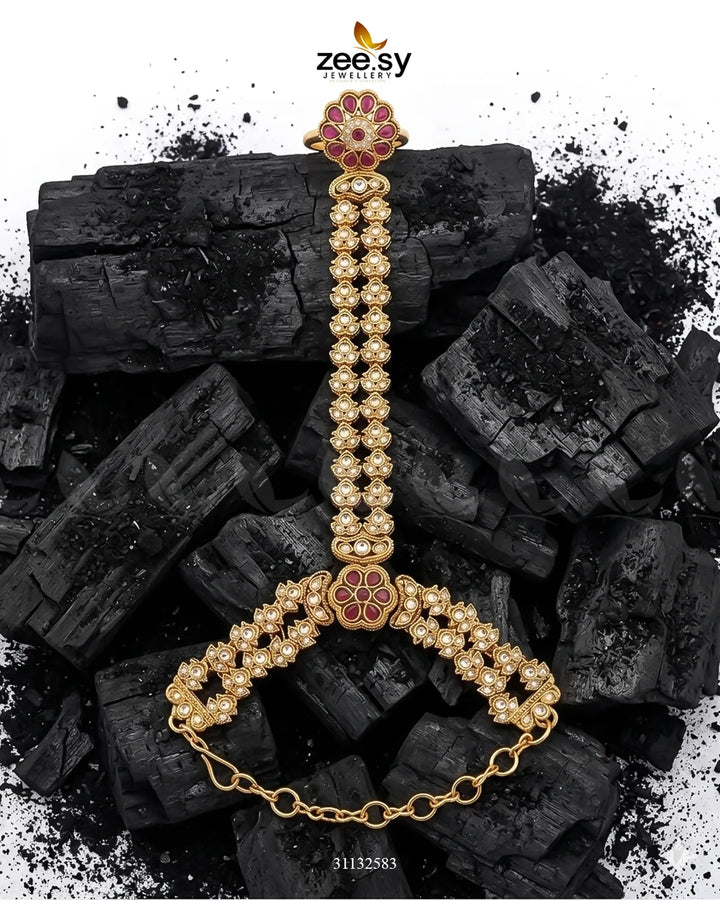 Mughal Floral Stone Anja Bracelet Bracelet - Zeesy Jewellery Pakistan | Premium Artificial & Imitation Jewellery