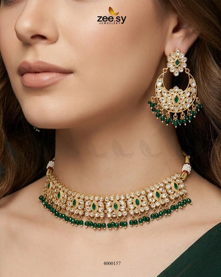 Nova Beaded Stone Necklace Set Necklace Sets - Zeesy Jewellery Pakistan | Premium Artificial & Imitation Jewellery