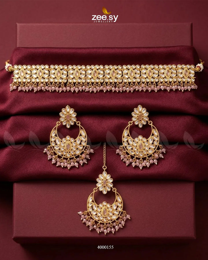 Nova Beaded Stone Necklace Set Necklace Sets - Zeesy Jewellery Pakistan | Premium Artificial & Imitation Jewellery