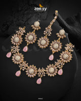 Oleander Necklace Set Mint pink - Zeesy Jewellery