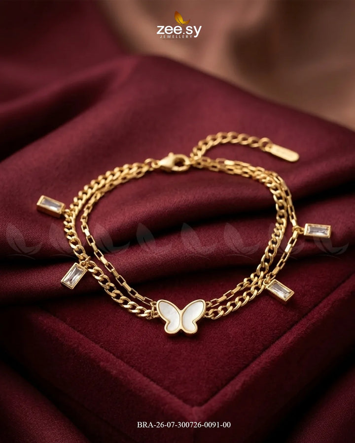 Ornate Multi Chain Butterfly Bracelet