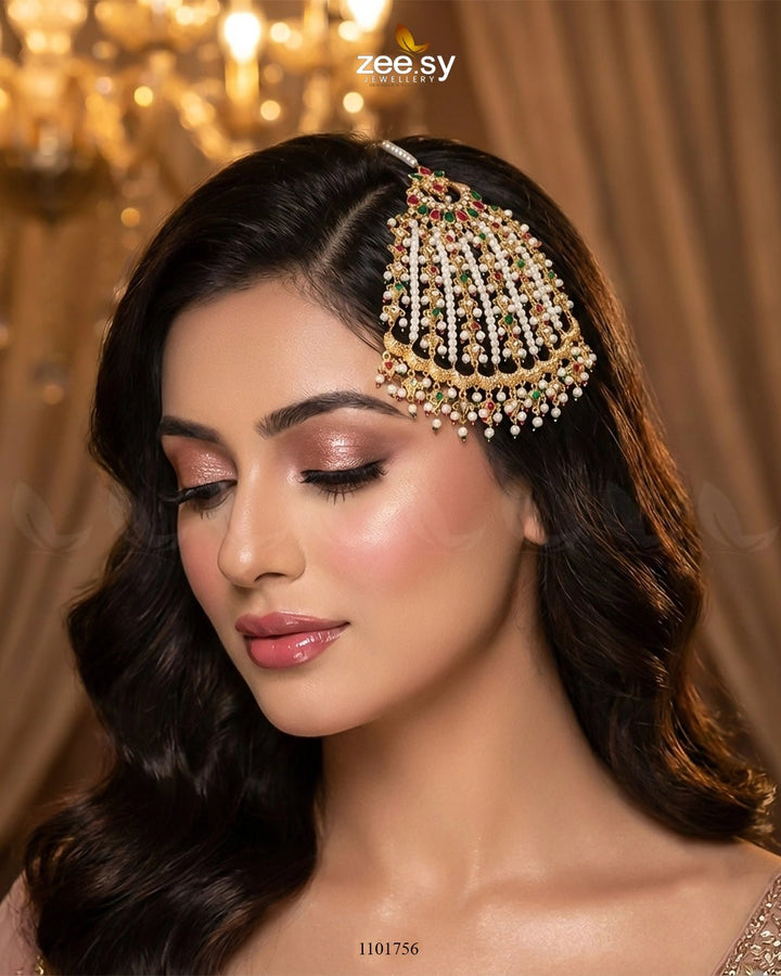 Peacock Gemstone Pearl Jhumar jhumar - Zeesy Jewellery Pakistan | Premium Artificial & Imitation Jewellery