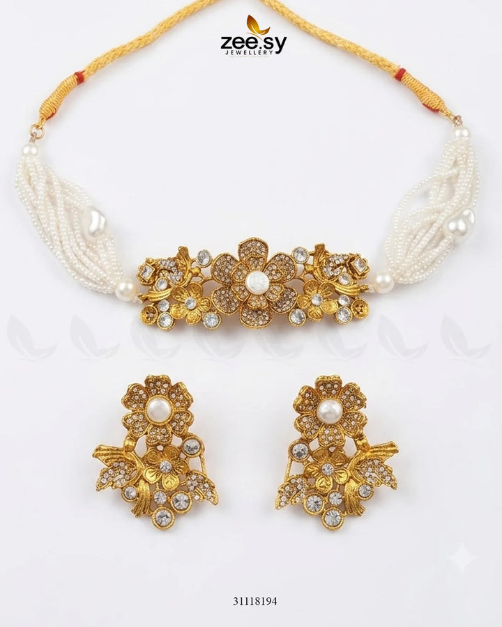 Peony Choker Set choker - Zeesy Jewellery Pakistan | Premium Artificial & Imitation Jewellery