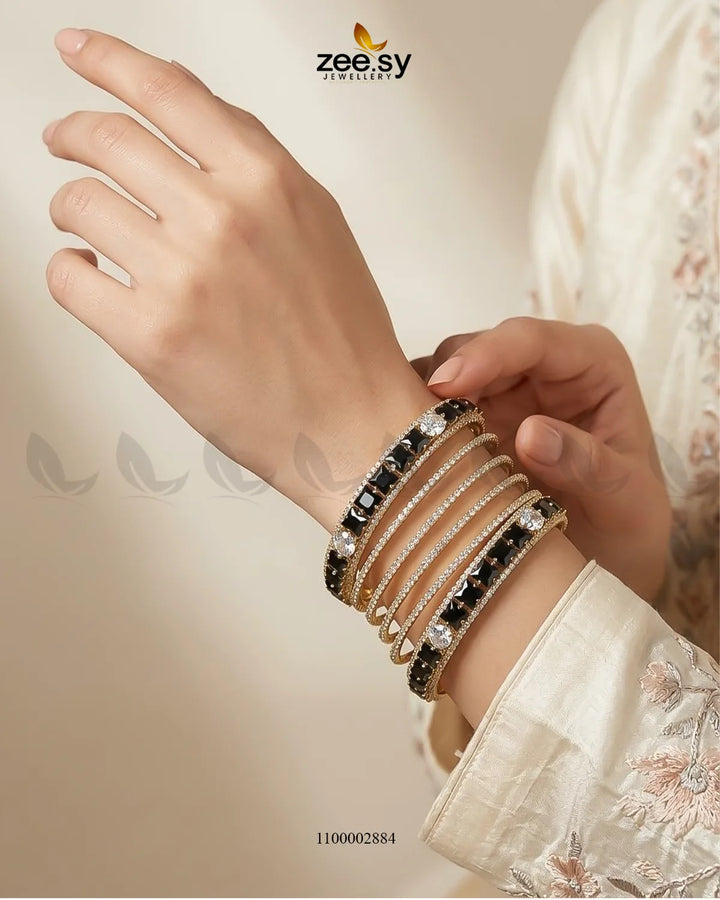 Silver princess cut zirconia bangle by AJ03 featuring sparkling princess-cut stones and a sleek, elegant design.