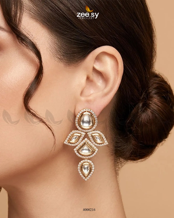 Prism Statement Polki Necklace Set Necklace Sets - Zeesy Jewellery Pakistan | Premium Artificial & Imitation Jewellery
