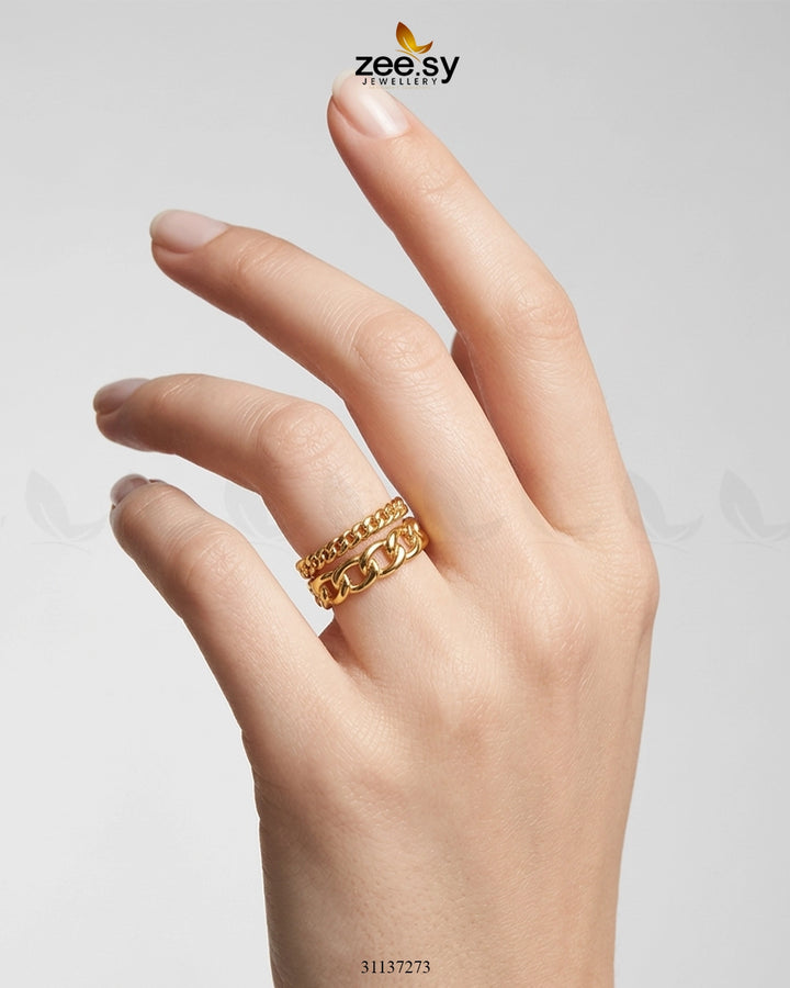 Radiant Morning Dew Gilded Ring Finger Ring - Zeesy Jewellery Pakistan | Premium Artificial & Imitation Jewellery