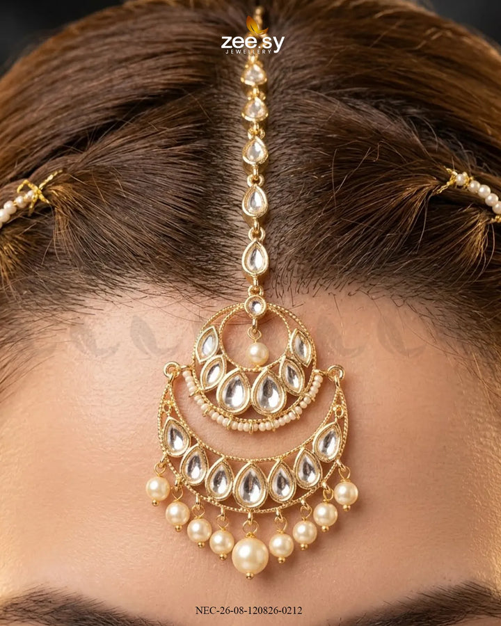 Refined Kundan Pearls Necklace Set