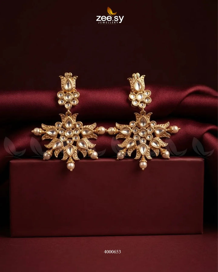 Regal Clear Drops Floral Earrings