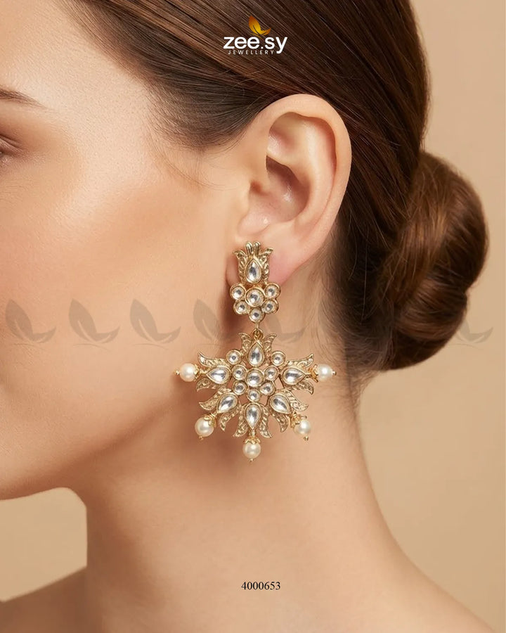 Regal Clear Drops Floral Earrings