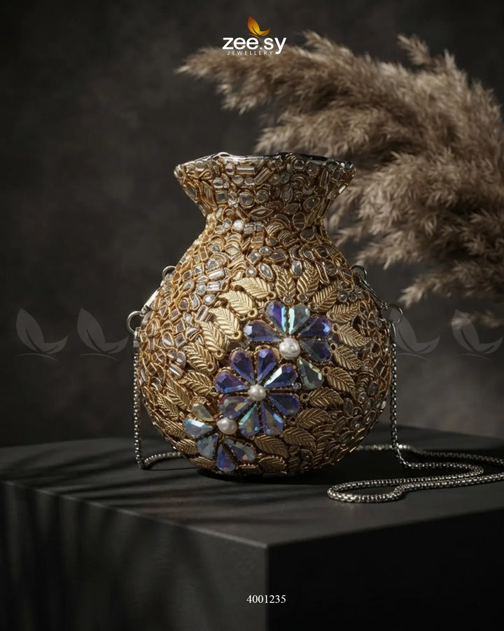 Regal Kundan Potli Clutch Bag