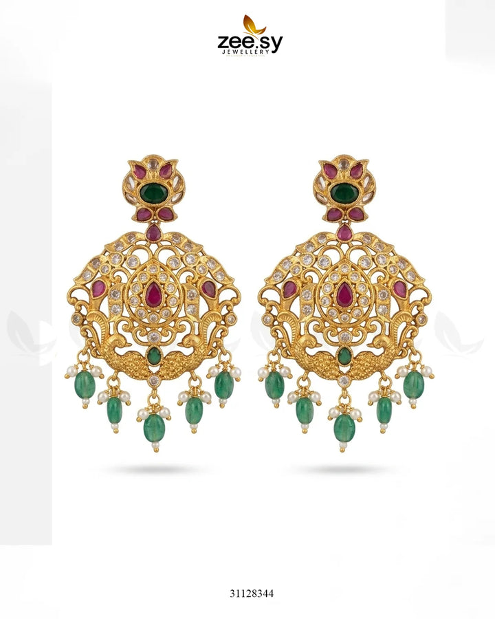 Richy Bloom Golden Necklace Set Necklace Sets - Zeesy Jewellery Pakistan | Premium Artificial & Imitation Jewellery
