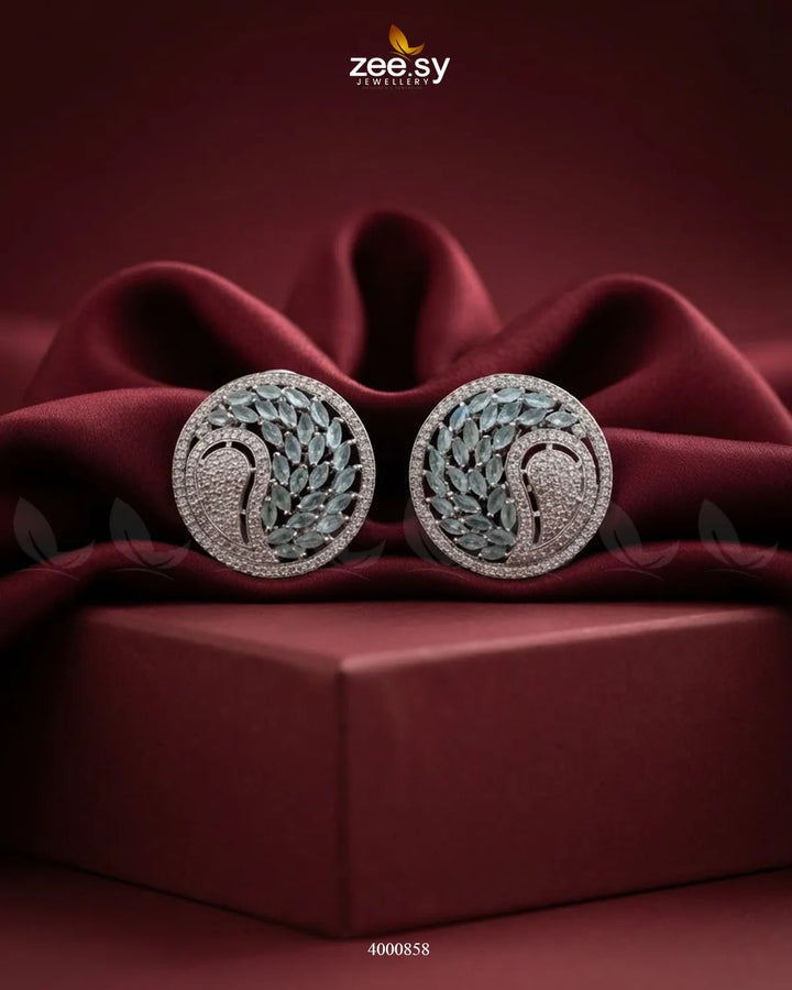 Ripple Pave Zircon Earrings - Golden Earrings - Zeesy Jewellery Pakistan | Premium Artificial & Imitation Jewellery