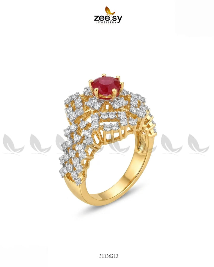 Royal Azure Cluster Ring Finger Ring - Zeesy Jewellery Pakistan | Premium Artificial & Imitation Jewellery