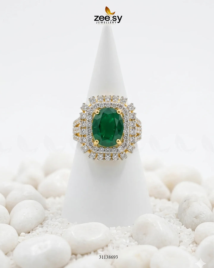 Royal Azure Halo Ring Finger Ring - Zeesy Jewellery Pakistan | Premium Artificial & Imitation Jewellery