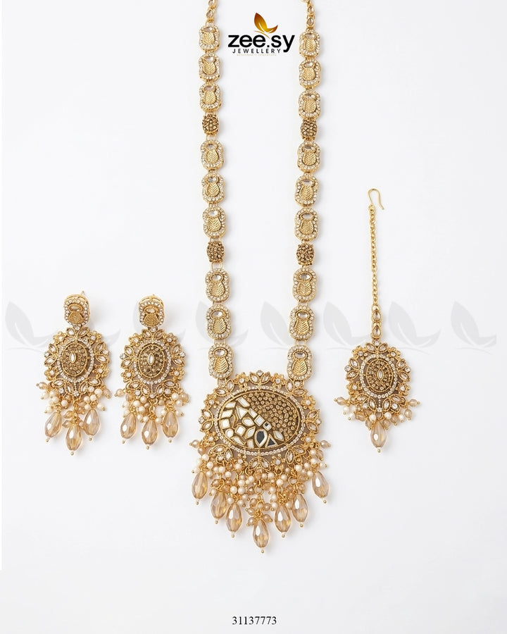 Royal Kundan Malla Necklace Set Malla Necklace - Zeesy Jewellery Pakistan | Premium Artificial & Imitation Jewellery