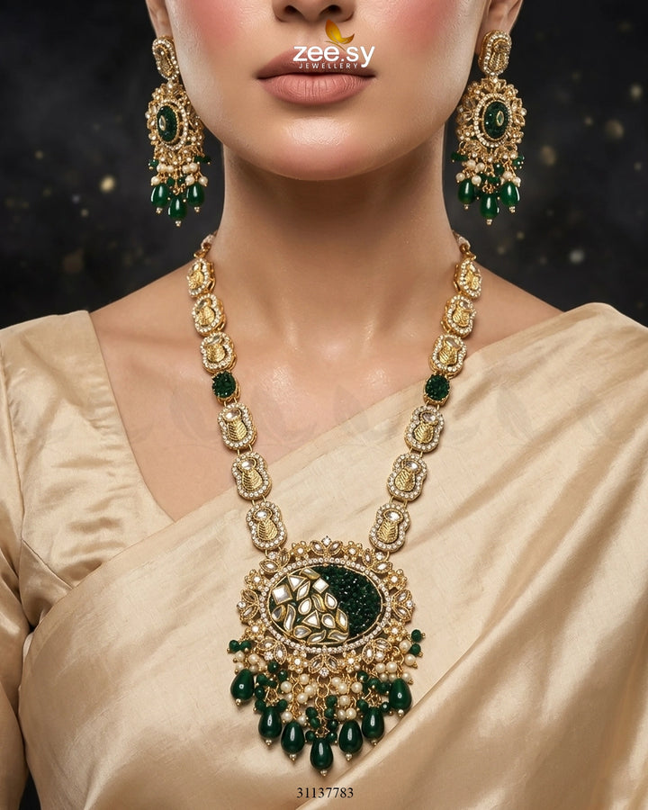 Royal Kundan Malla Necklace Set Malla Necklace - Zeesy Jewellery Pakistan | Premium Artificial & Imitation Jewellery
