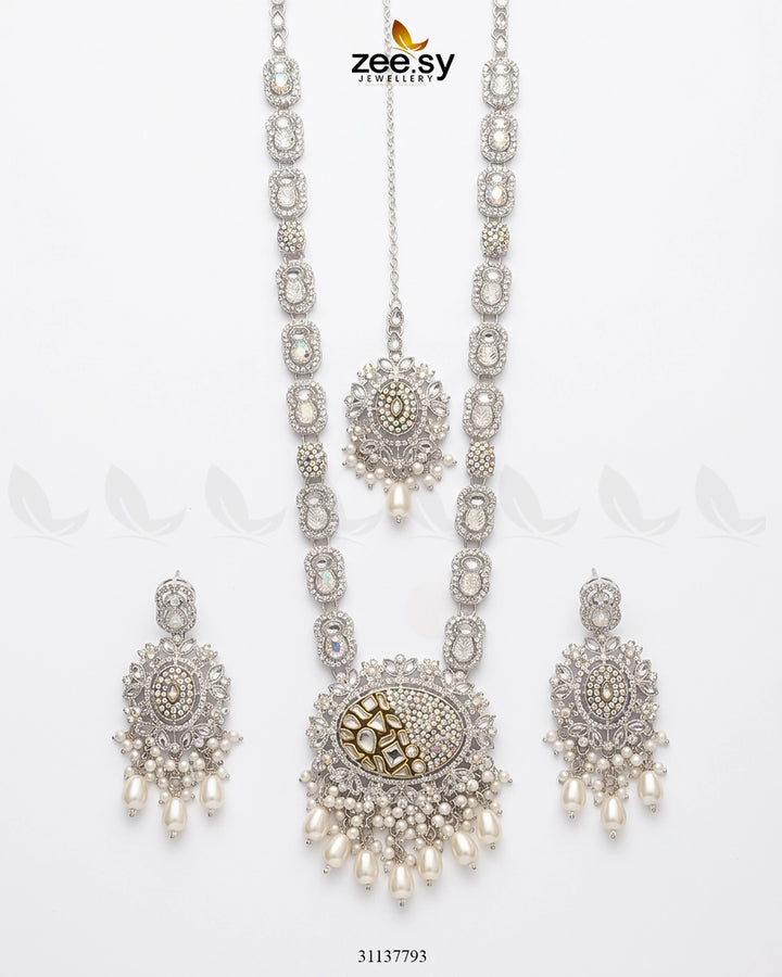 Royal Kundan Malla Necklace Set Malla Necklace - Zeesy Jewellery Pakistan | Premium Artificial & Imitation Jewellery