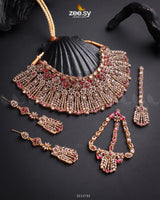 Momina Bridal Sets Golden Ruby - Zeesy Jewellery