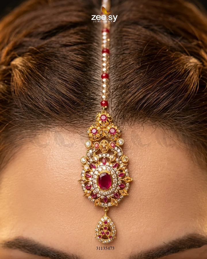 Sabaat Teardrop Zircon Bridal Set Bridal Set - Zeesy Jewellery Pakistan | Premium Artificial & Imitation Jewellery