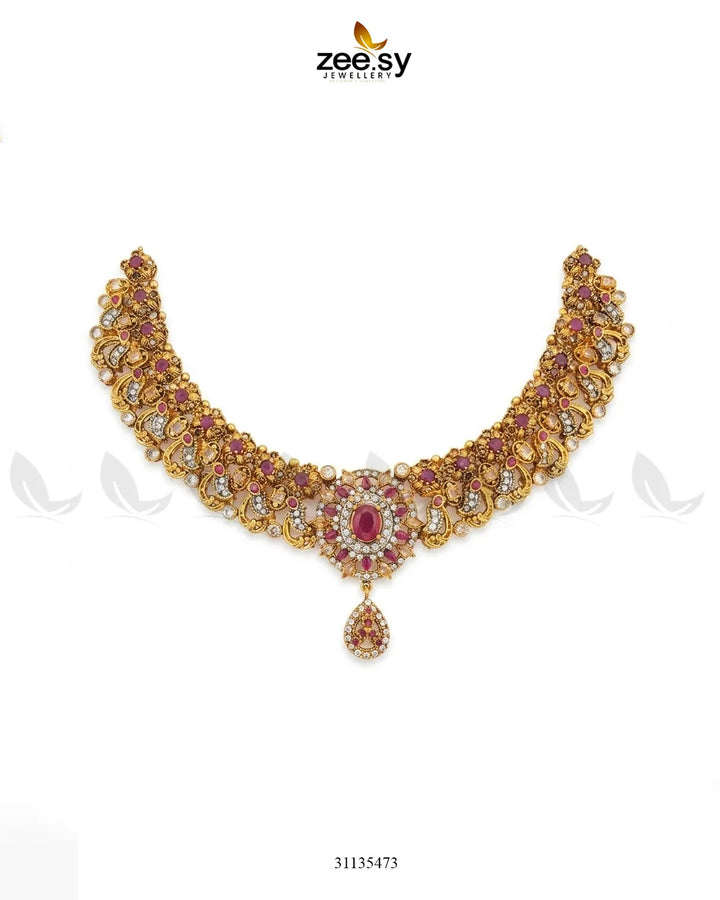Sabaat Teardrop Zircon Bridal Set Bridal Set - Zeesy Jewellery Pakistan | Premium Artificial & Imitation Jewellery