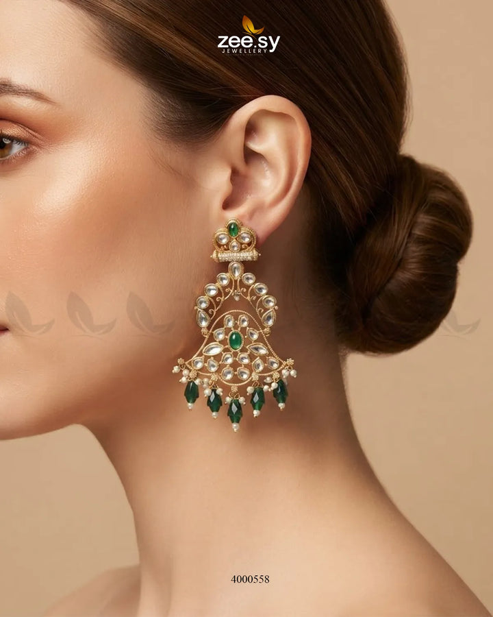 Scarlet Filigree Kundan Earrings Earrings - Zeesy Jewellery Pakistan | Premium Artificial & Imitation Jewellery